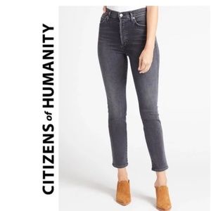 CITIZENS OF HUMANITY Grey Olivia High Rise Ankle Jeans